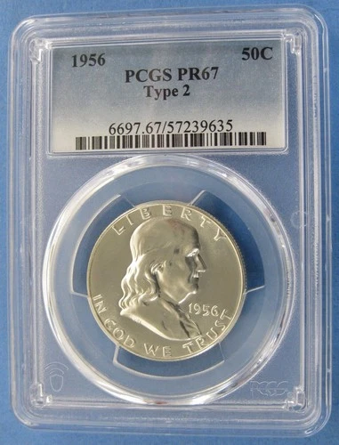 1956 Proof Franklin Half Dollar Type 2 PCGS PR 67   #9635