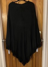 Lane Bryant Black Fringed Poncho