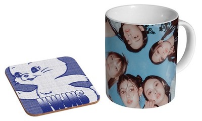 NewJeans Kpop Group Awesome - Keramik Kaffee/Teetasse und Untersetzer Geschenkset