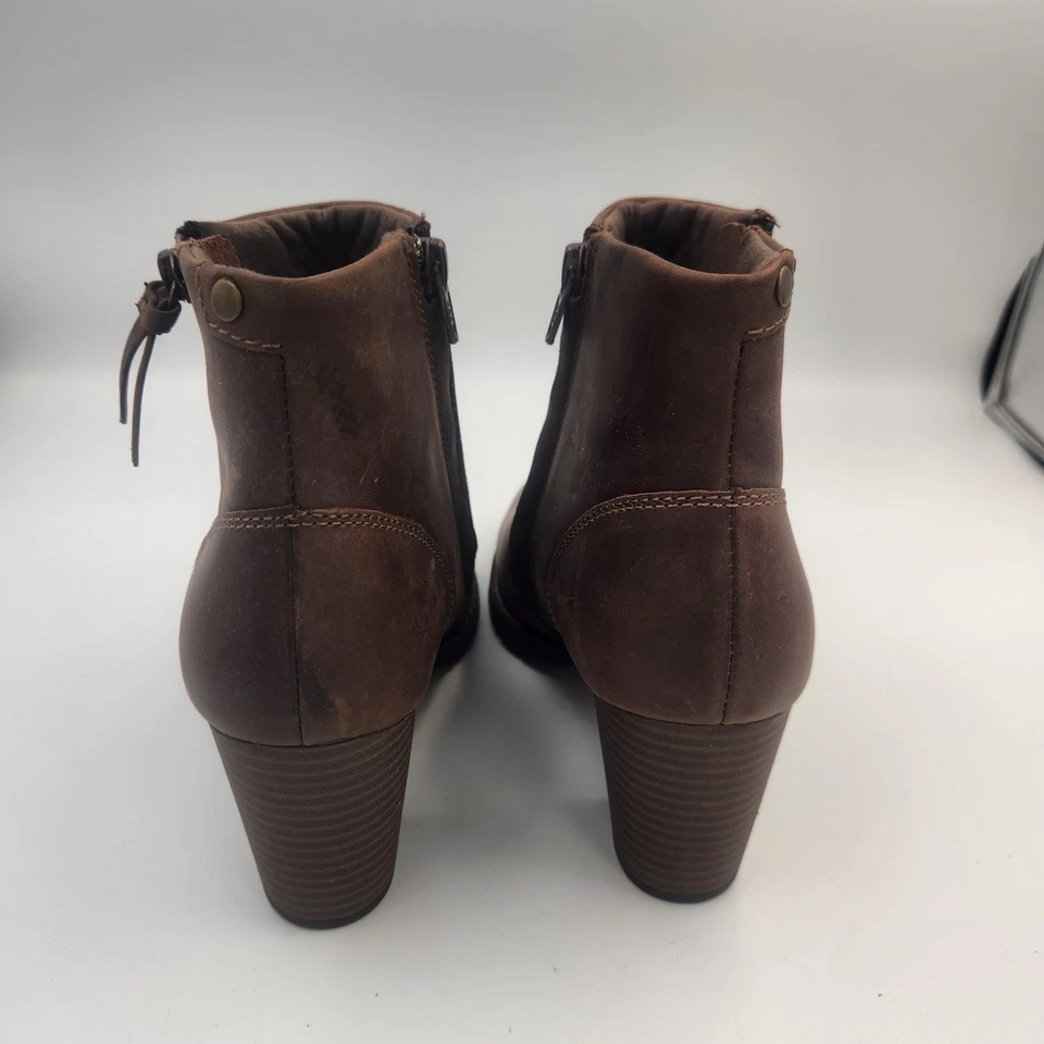 Indigo By Clarks Mission Alfa Brown Oily Ladies Ankle Boots Size 6.5 - Image 2 of 4