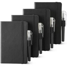 NETANY 4 Pack Small Notebook Pocket Notebook, A6 Mini Leather Hardcover Journ...