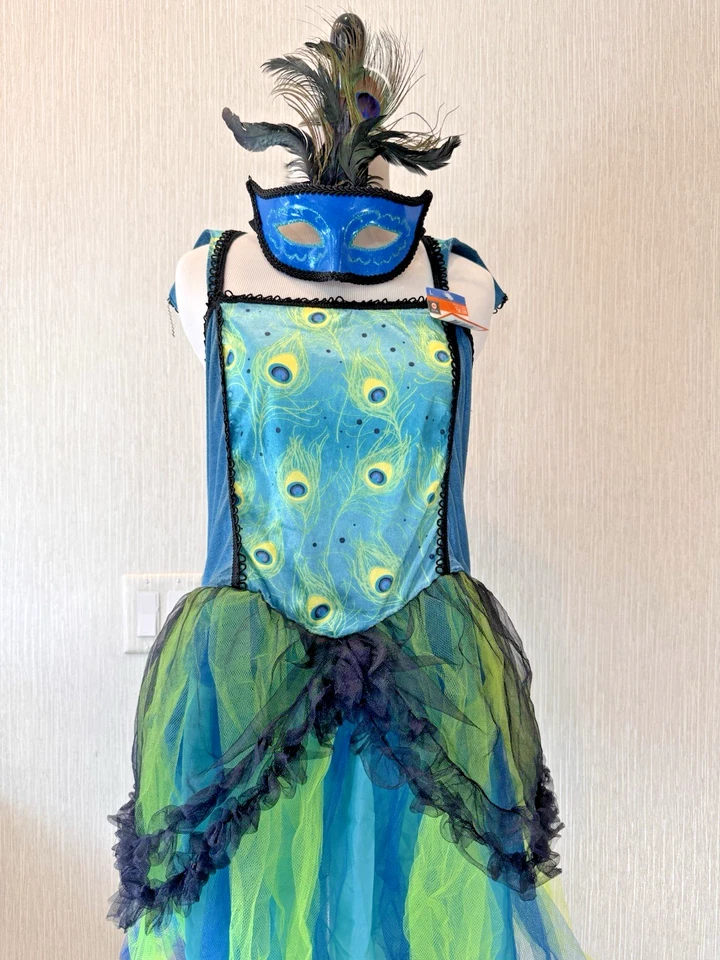 Disfraz de pavo real bonito para mujer vestido máscara talla L Foto 3 de 4