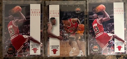 1993 Skybox Premium Michael Jordan (x2) Scottie Pippen (1) Lot of 3 Cards SHARP