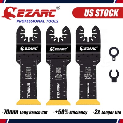 EZARC Titanium Oscillating Saw Blade Long Reach for Metal, Wood Nails, Screws