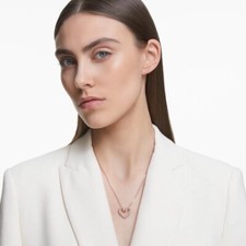 Swarovski Una Pendant Heart Small White Crystal Rose Gold-Tone Love 5628657 NEW