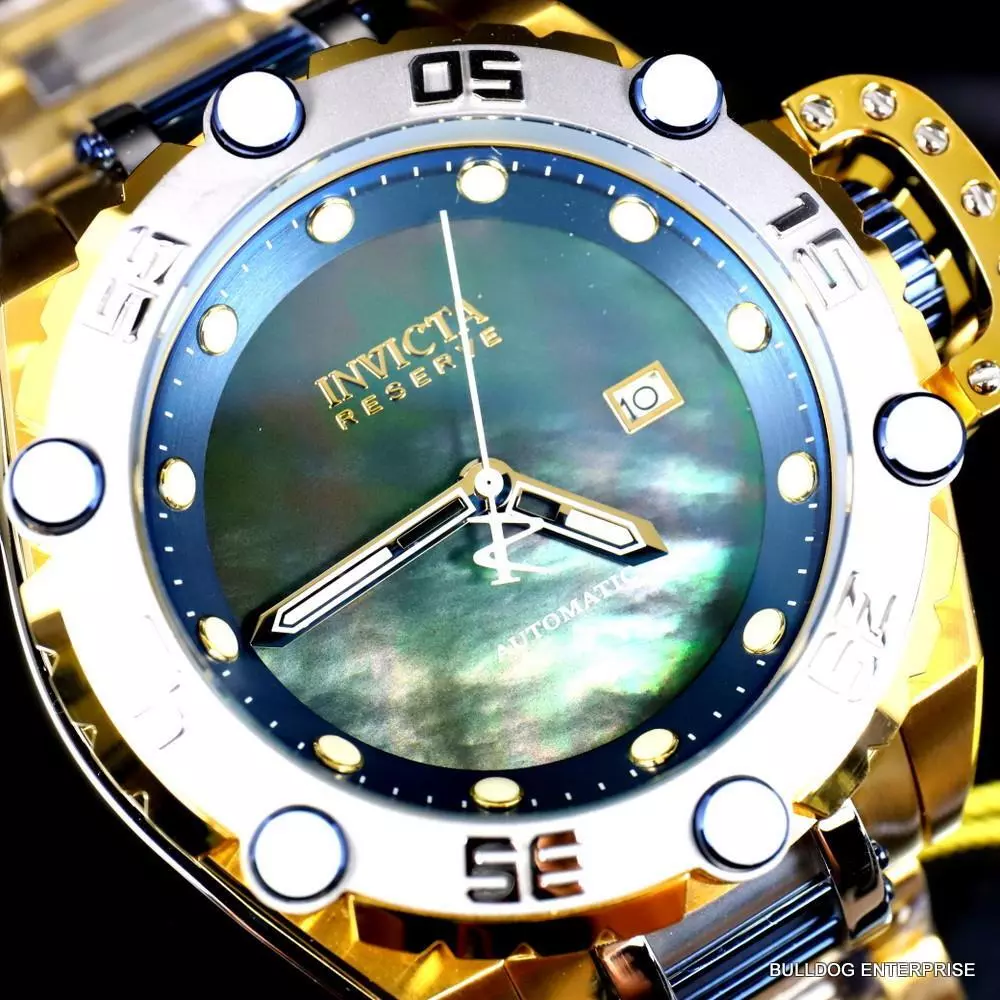 Invicta Reserve Flying Fox Gold 2 Tone Steel Black MOP Automatic