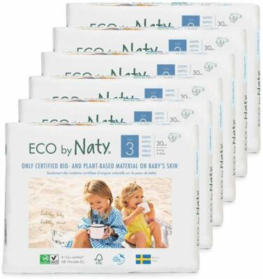 Size Newborn 2 Eco by Naty Premium Disposable Baby Diapers for Sensitive Skin