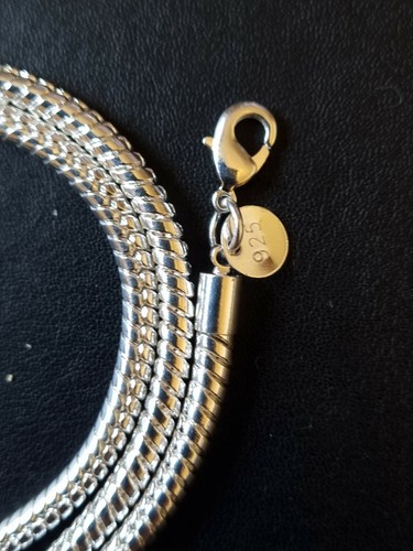 925 STERLING SILVER FILLED 24" 4MM WIDE NECKLACE/BRACELET SET & FREE GIFTBOX. - Picture 2 of 12