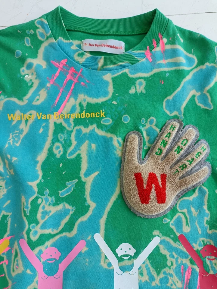 WALTER Van BEIRENDONCK TOP Size MEDIUM *CUSTOMISED* PRINTED PAINTED COOL UNIQUE - Image 3 of 4