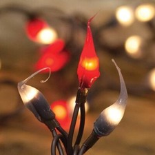 NEW RED GRAY SILICONE BULB LIGHT STRAND Bulbs 20 Ct Cord Crafts Decor Holiday