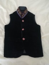 Mens Black Velvet Wedding Waistcoat/jacket Size Small Brand Ahmad Hasan khaadi