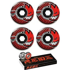 Spitfire Skateboard Wheels 54mm 80HD Classic Full 80A with Bones Reds Bearings