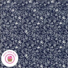 Moda NOVA 30586 21 Navy Blue Floral Tonal BASIC GREY Quilt Fabric