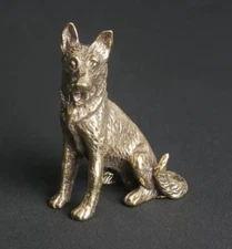 Brass Dog Figurine Small Animal Statue Table Office Home Decoration Toy Gifts