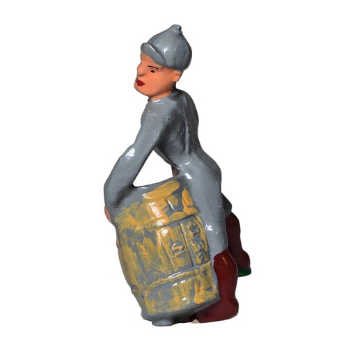 Manoil M164 Toy Soldier Man Juggling Barrel of Apples Happy Farm Eccles Brothers - Picture 2 of 6