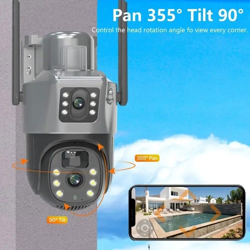 4MP 2 Lens WiFi Solar Camera Wireless Outdoor CCTV PTZ Home Security System Cam - Picture 9 of 15