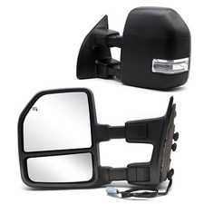 Towing Mirrors Fit 03-07 Ford F-250 F-350 Sd Power Heated Turn Signal Black