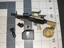 1/6 E&S 26038R PMC SAW M249 w/ Skull and accessories and attachments