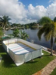 Backyard synthetic ice rink