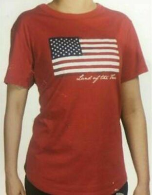 Galt Ladies American Flag USA Tee T-Shirt(Red, Large)