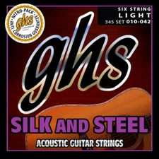 GHS Silk & Steel Acoustic Guitar Strings; light gauges 10-42 Set 345