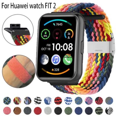 Geflochtenes Nylon Sport Armband für Huawei Watch Fit 2 Uhrenarmband Ersatz Band