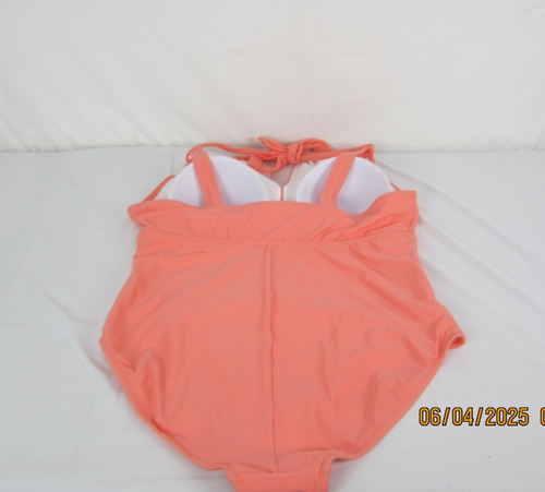 Kona Sol Women's Pink Tummy Control Full Coverage 1 Pc Halter Swimsuit Size 20 - Picture 4 of 12