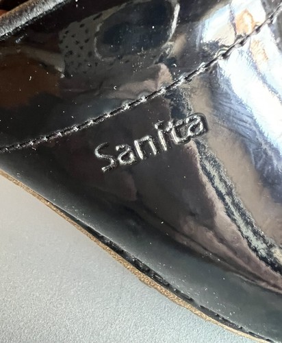 *Sanita*hochwertige Holz-Clogs/Pantolette Gr.35-Lackleder/patent-Dänemark-black - Bild 4 von 7