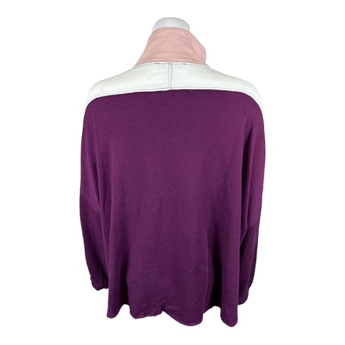 MIND BODY LOVE by Peace Love World Color Blocked Half-Zip Wine X-Large Size - Picture 2 of 2