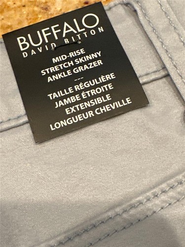 Buffalo David Bitton Stretch Skinny Ankle Grazer Pants 12/32 Blue-Grey NWT - Picture 3 of 4