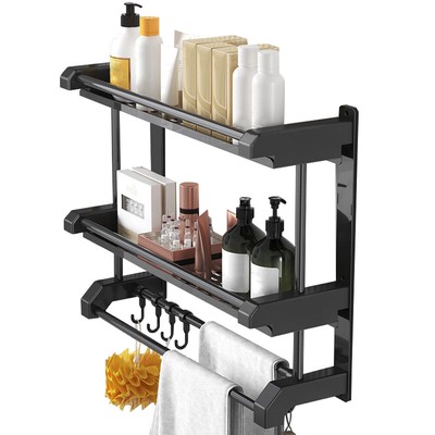 Bathroom Storage Rack Wall-mounted Stainless Steel Towel Rack for Toilet B5F6
