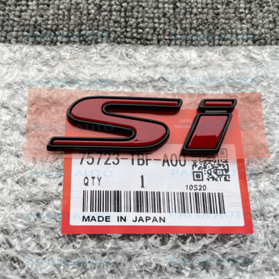#ad GENUINE OEM Si Black Red Emblem For Honda civic 2016 2025 Trunk Rear JDM Badge $18.00