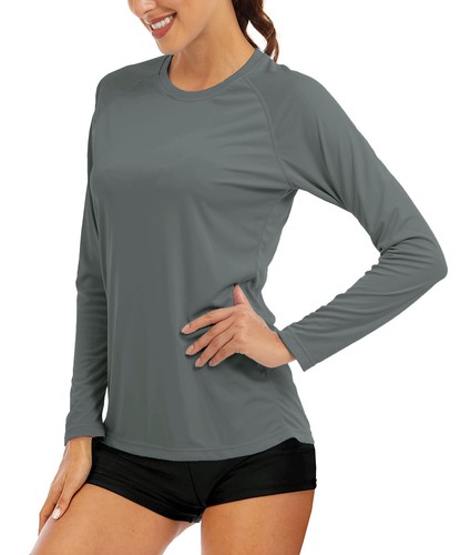 Women's Rash Guard Shirt Long Sleeve UPF 50+ Sun Protection Sport Workout Shirts - Picture 67 of 98