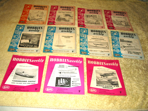 Joblot/bundle 11x HOBBIES WEEKLY mag 1961-1965, model making, arts & crafts, DIY