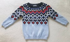 Old Navy Boy's Sweater Size 4T Blue Geometric Design.