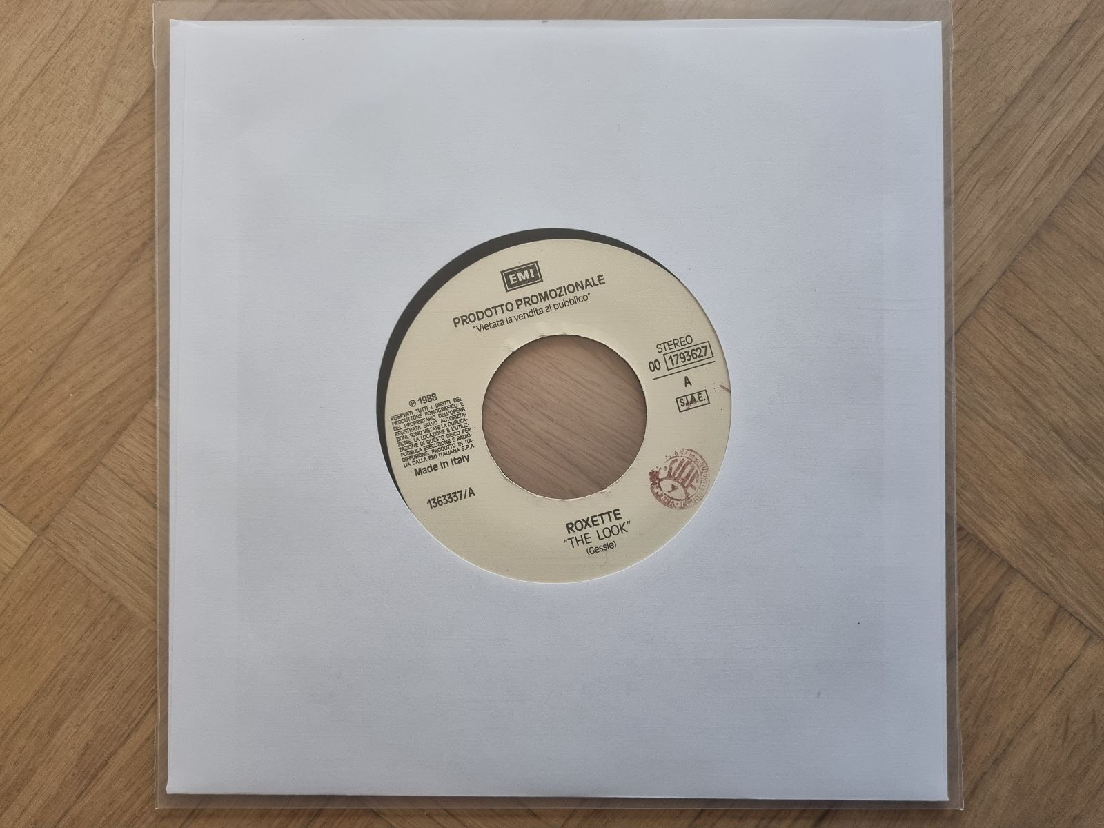 7"" Single Roxette - The look Vinyl Italy JUKEBOX PROMO