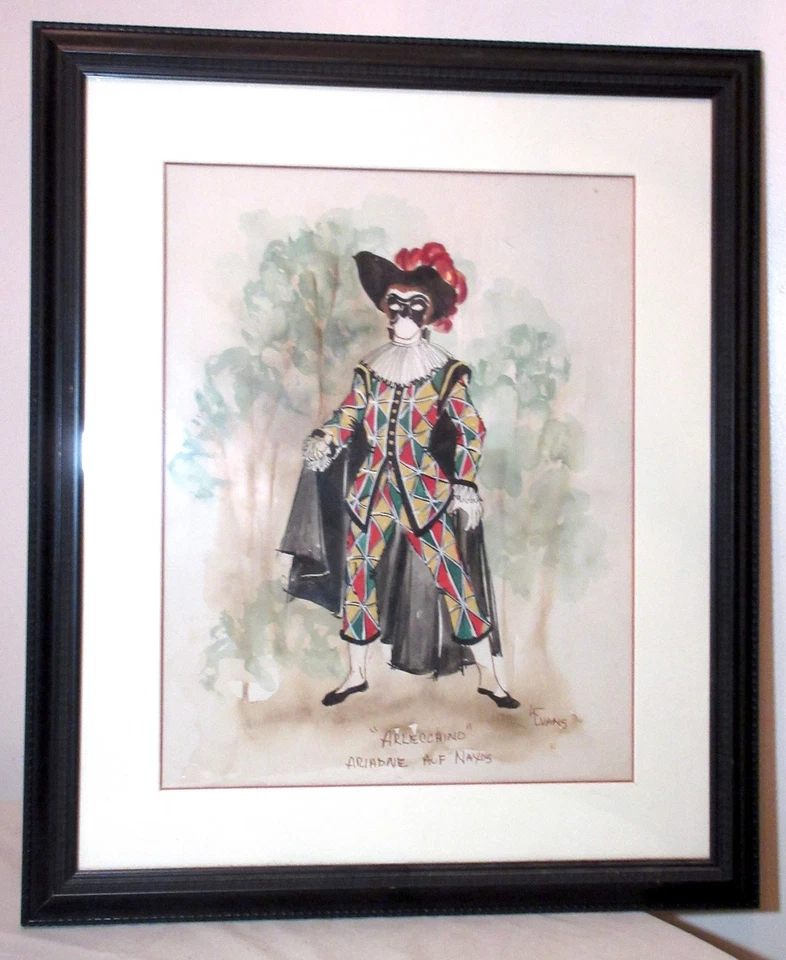 De colección Original Lloyd Evans Ópera Diseño de Disfraz Gouache Pintura Boceto Arte Foto 2 de 4