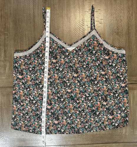 Nine West Womens Size XXL Tank Top Multicolor V-Neck Camisole Floral Print Shirt - Picture 10 of 13