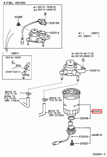 Genuine LandCruiser 80 Series Prado 90 120 Series 1HD 1HZ 1KZ 3L 1KD Fuel Filter - Picture 10 of 20