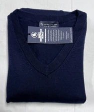 Hart Schaffner Marx Men Sweater 4XB 100% Extra Fine Merino Wool Blue Soft  $99