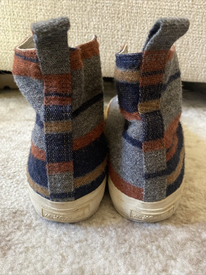 RARE The Hill Side Japan Striped Tweed Sneaker High Tops US 11 EU 45 JP 29 Shoes - Image 4 of 4