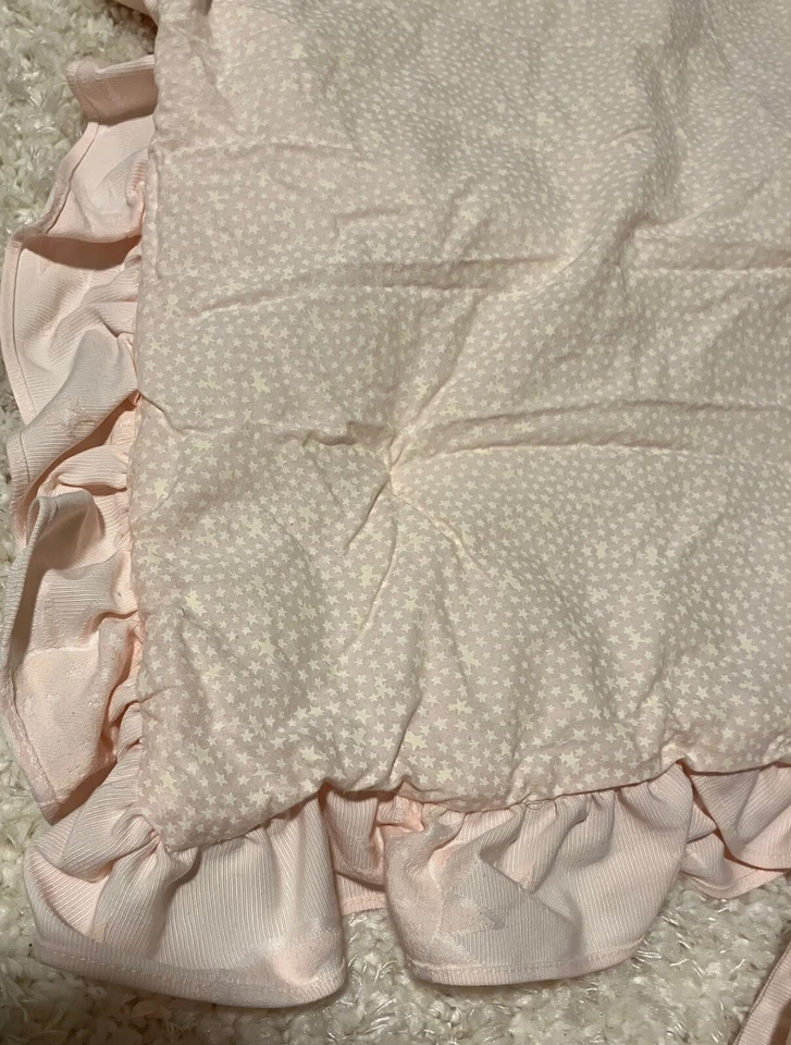 Edredón bebé vintage KidsLine rosa con volantes estrellas del sol luna 25 X 33" Foto 4 de 4