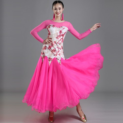 Latin Ballroom Dance Dress Modern Salsa Waltz Standard Long Dress#C037 4 Colors - Picture 2 of 16