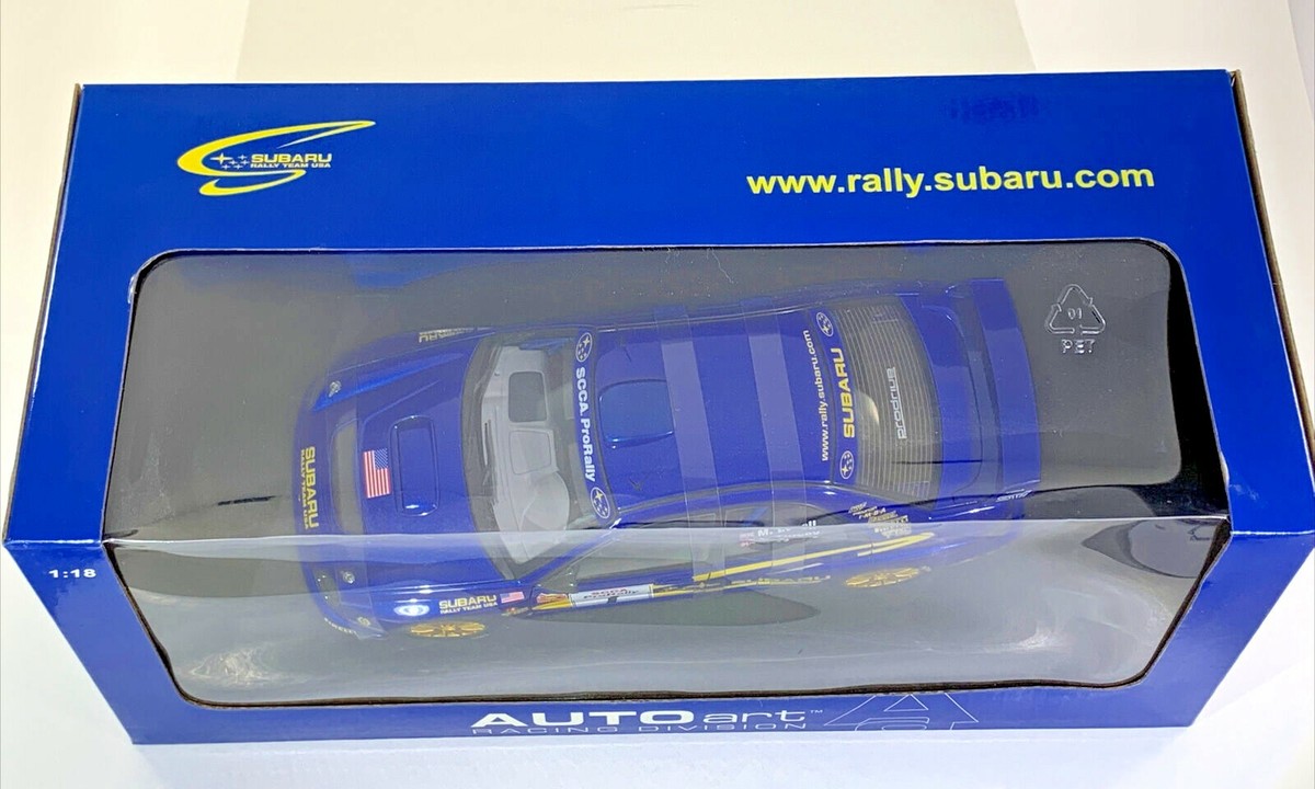 Auto Art Subaru STI SCCA Pro Rally 2001 Rally Team USA Blue