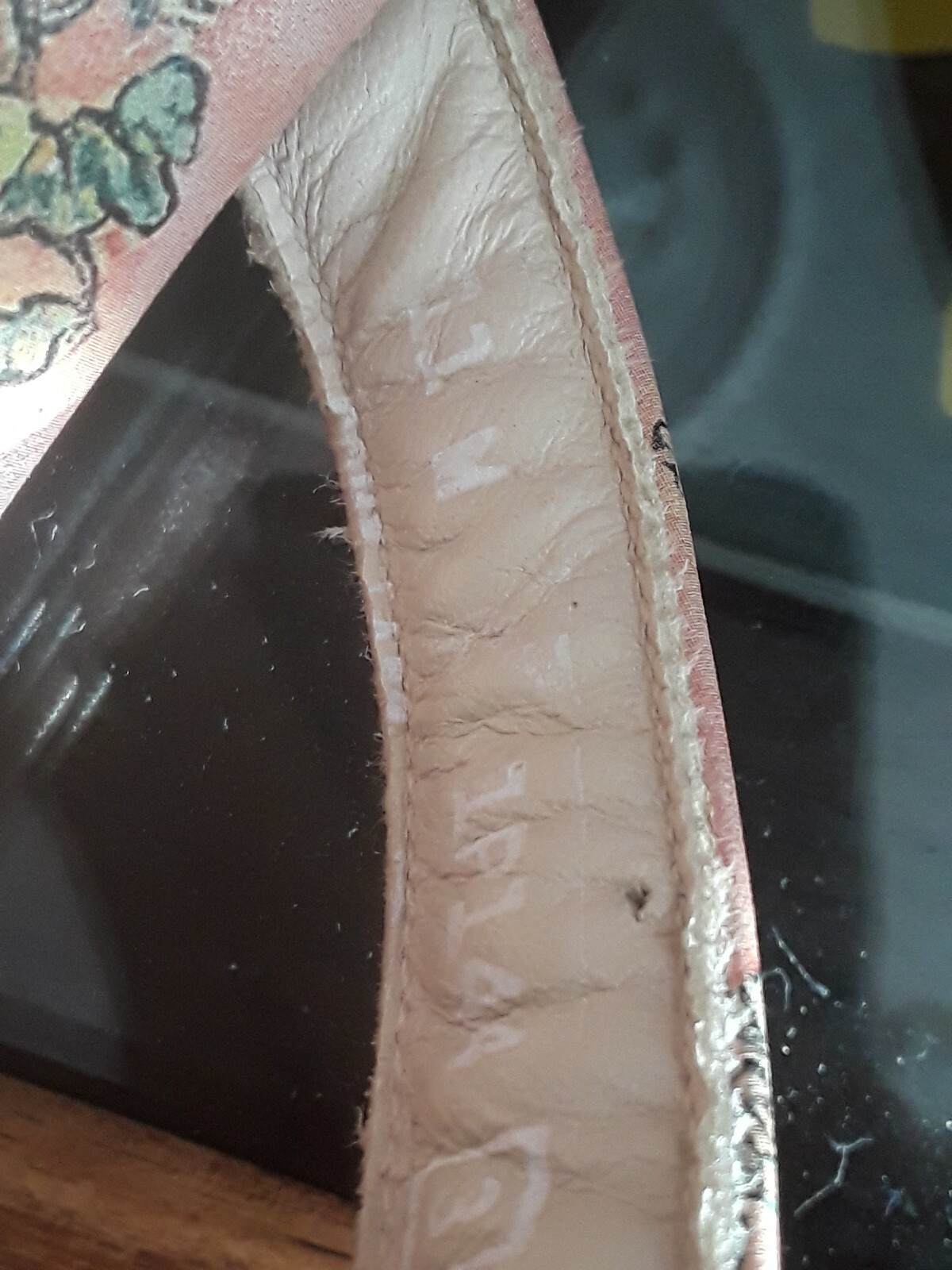 NEW ICON GUSTAV KLIMT PINK LEATHER PLATFORM SLIP SANDALS 11 WEARABLE