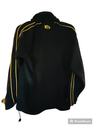 Pittsburgh Steelers Jacket Mens Med Black Yellow Fleece NFL - Picture 2 of 8