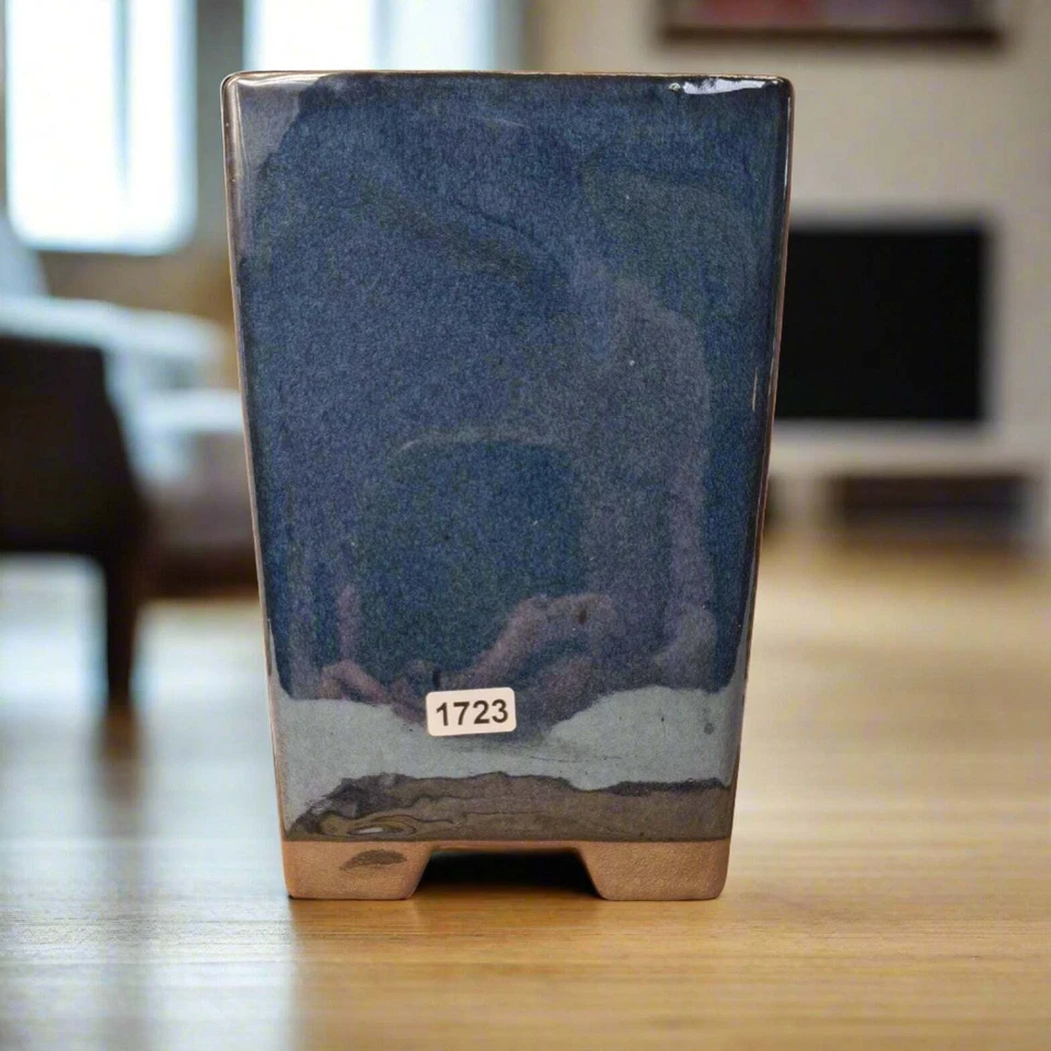 YORKSHIRE BONSAI 13cm Glazed Bonsai Pot | Cascade | 13cm x 19cm | Blue