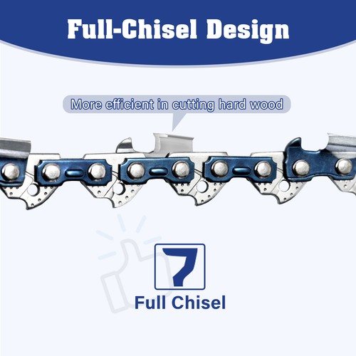 5pack 18" inch Chainsaw Chain Blade 3/8" LP .050" Gauge 62DL Full-Chisel 62 DL - Picture 3 of 6