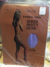 Vintage Sandal Foot Violet nude pantyhose w/ model One Size