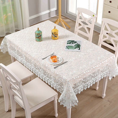 Lace Embroidered Tablecloth Rectangular Square Floral Table Cover Home Party - Picture 1 of 16